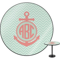 Chevron & Anchor Round Table - 30" (Personalized)
