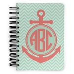 Chevron & Anchor Spiral Notebook - 5x7 w/ Monogram