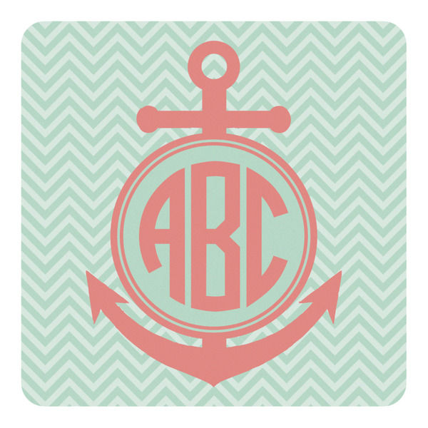 Custom Chevron & Anchor Square Decal - Large (Personalized)