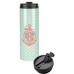 Chevron & Anchor Stainless Steel Skinny Tumbler (Personalized)