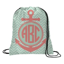 Chevron & Anchor Drawstring Backpack - Small (Personalized)