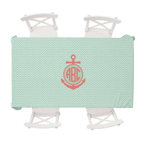 Custom Chevron & Anchor Tablecloth - 58"x102" (Personalized)