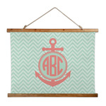 Chevron & Anchor Wall Hanging Tapestry - Wide (Personalized)