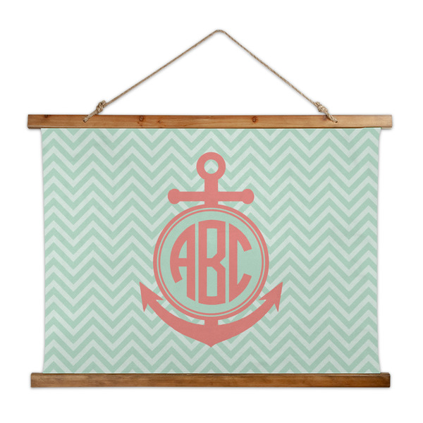 Custom Chevron & Anchor Wall Hanging Tapestry - Wide (Personalized)