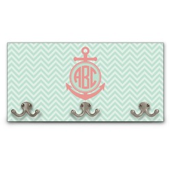 Chevron & Anchor Wall Mounted Coat Rack (Personalized)
