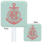 Chevron & Anchor White Plastic Stir Stick - Double Sided - Approval