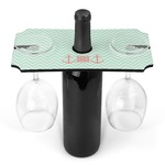 Chevron & Anchor Wine Bottle & Glass Holder (Personalized)