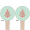 Chevron & Anchor Wooden 4" Food Pick - Round - Double Sided - Front & Back