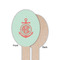 Chevron & Anchor Wooden Food Pick - Oval - Single Sided - Front & Back