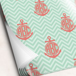 Chevron & Anchor Wrapping Paper Sheets (Personalized)