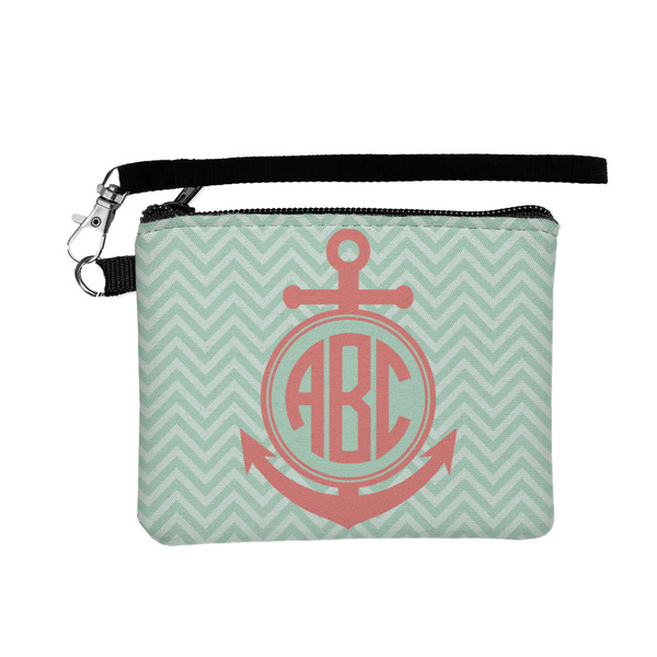 Custom Chevron & Anchor Wristlet ID Case w/ Monogram