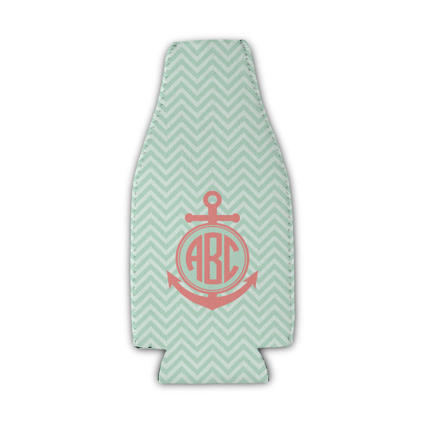 Custom Chevron & Anchor Zipper Bottle Cooler (Personalized)