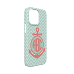 Chevron & Anchor iPhone Case - Plastic - iPhone 13 Mini (Personalized)