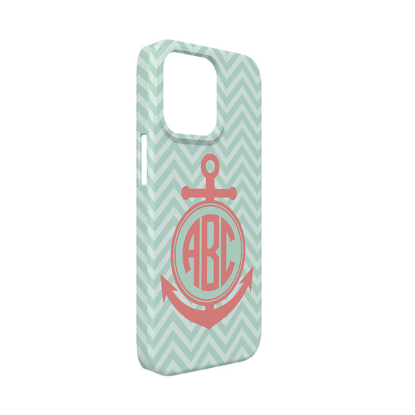 Custom Chevron & Anchor iPhone Case - Plastic - iPhone 13 Mini (Personalized)