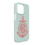 Chevron & Anchor iPhone Case - Plastic - iPhone 13 Pro Max (Personalized)