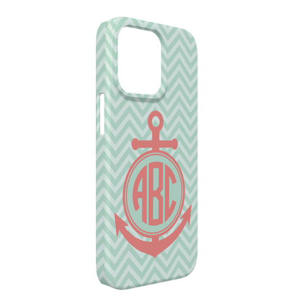 Custom Chevron & Anchor iPhone Case - Plastic - iPhone 13 Pro Max (Personalized)