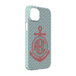 Chevron & Anchor iPhone Case - Plastic - iPhone 14 (Personalized)