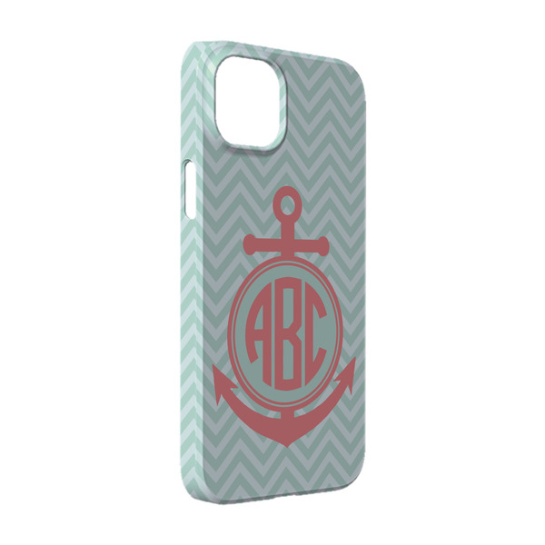 Custom Chevron & Anchor iPhone Case - Plastic - iPhone 14 (Personalized)