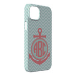 Chevron & Anchor iPhone Case - Plastic - iPhone 14 Pro Max (Personalized)