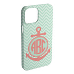 Chevron & Anchor iPhone Case - Plastic - iPhone 15 Plus (Personalized)