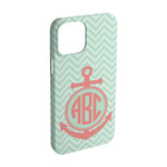 Chevron & Anchor iPhone Case - Plastic - iPhone 15 Pro (Personalized)