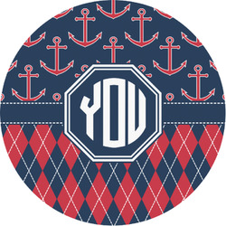 Anchors & Argyle Multipurpose Round Labels - 1" (Personalized)