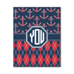 Anchors & Argyle Wood Print - 11x14 (Personalized)