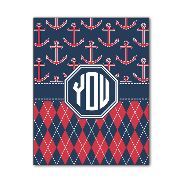 Custom Anchors & Argyle Wood Print - 11x14 (Personalized)