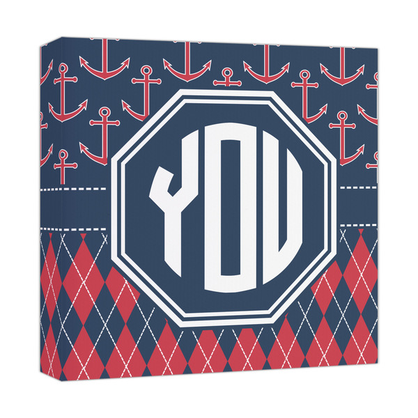 Custom Anchors & Argyle Canvas Print - 12x12 (Personalized)