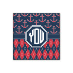 Anchors & Argyle Wood Print - 12x12 (Personalized)