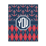 Anchors & Argyle Wood Print - 16x20 (Personalized)