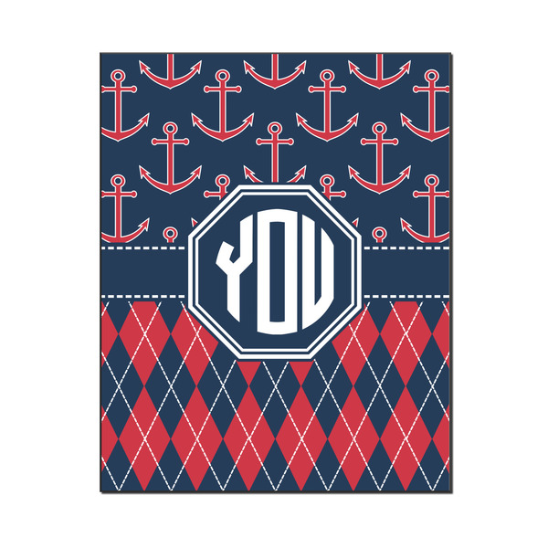 Custom Anchors & Argyle Wood Print - 16x20 (Personalized)