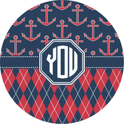 Anchors & Argyle Multipurpose Round Labels - 2" (Personalized)