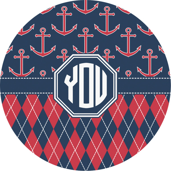 Custom Anchors & Argyle Multipurpose Round Labels - 2" (Personalized)