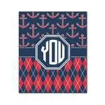 Anchors & Argyle Wood Print - 20x24 (Personalized)