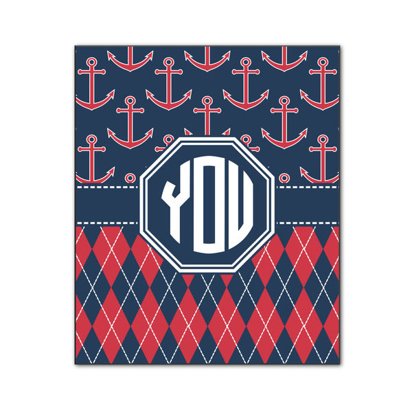 Custom Anchors & Argyle Wood Print - 20x24 (Personalized)