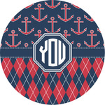 Anchors & Argyle Multipurpose Round Labels - Custom Sized (Personalized)