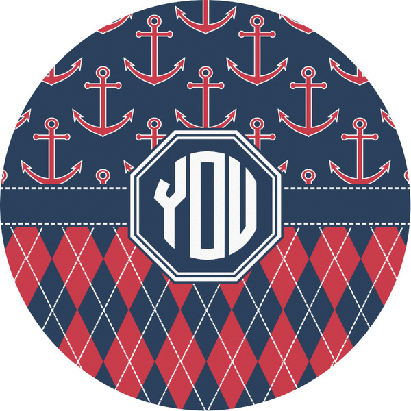 Custom Anchors & Argyle Multipurpose Round Labels - Custom Sized (Personalized)