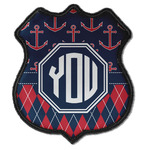 Anchors & Argyle Iron On Shield Patch C w/ Monogram