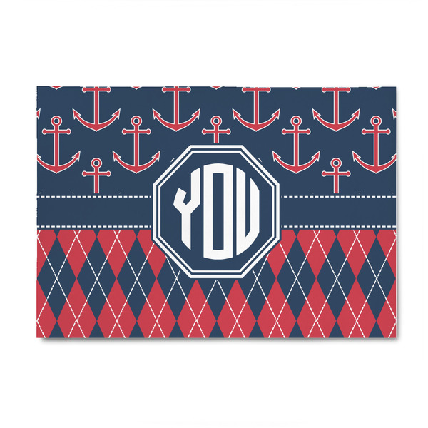 Custom Anchors & Argyle 4' x 6' Patio Rug (Personalized)