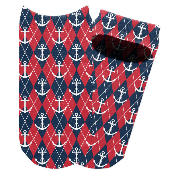 Custom Anchors & Argyle Adult Ankle Socks