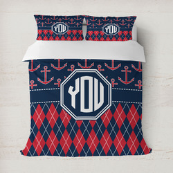 Anchors & Argyle Duvet Cover Set - Full / Queen (Personalized)