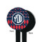 Anchors & Argyle Black Plastic 7" Stir Stick - Single Sided - Round - Front & Back