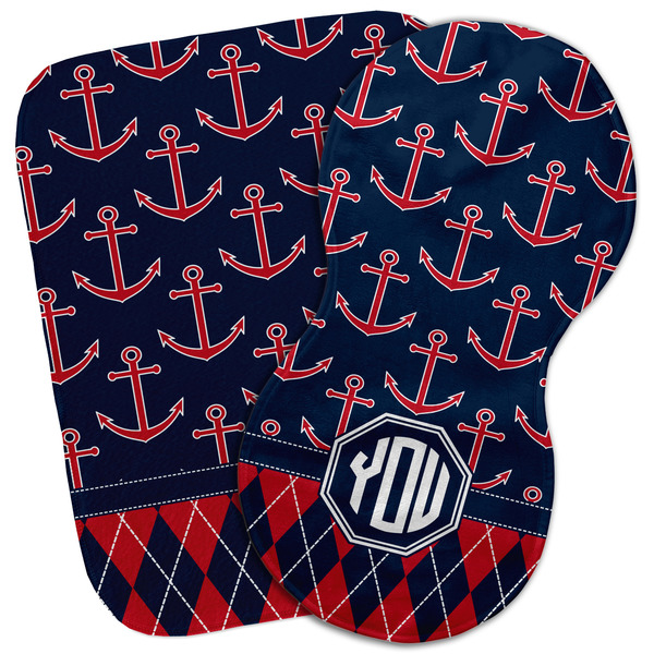 Custom Anchors & Argyle Burp Cloth (Personalized)