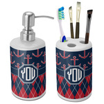 Anchors & Argyle Ceramic Bathroom Accessories Set (Personalized)