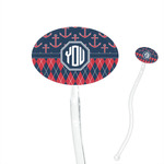 Anchors & Argyle 7" Oval Plastic Stir Sticks - Clear (Personalized)