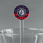 Anchors & Argyle 7" Round Plastic Stir Sticks - Clear (Personalized)