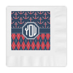 Anchors & Argyle Embossed Decorative Napkins (Personalized)