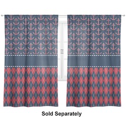 Anchors & Argyle Curtain Panel - Custom Size