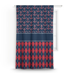 Anchors & Argyle Curtain Panel - Custom Size